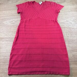 Cato Woman Red Sweater Dress 14/16W Ribbed Knit V Neck Plus Size